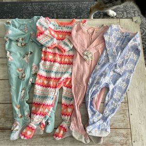Lot of 4 footie pajamas